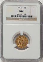 1912 $2.50 Indian Quarter Eagle NGC MS61 (778392021)