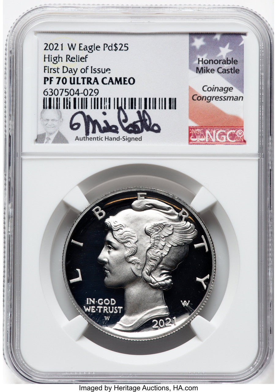 2021-W Palladium Eagle 1 oz FDI Mike Castle NGC PF70 (778428056)