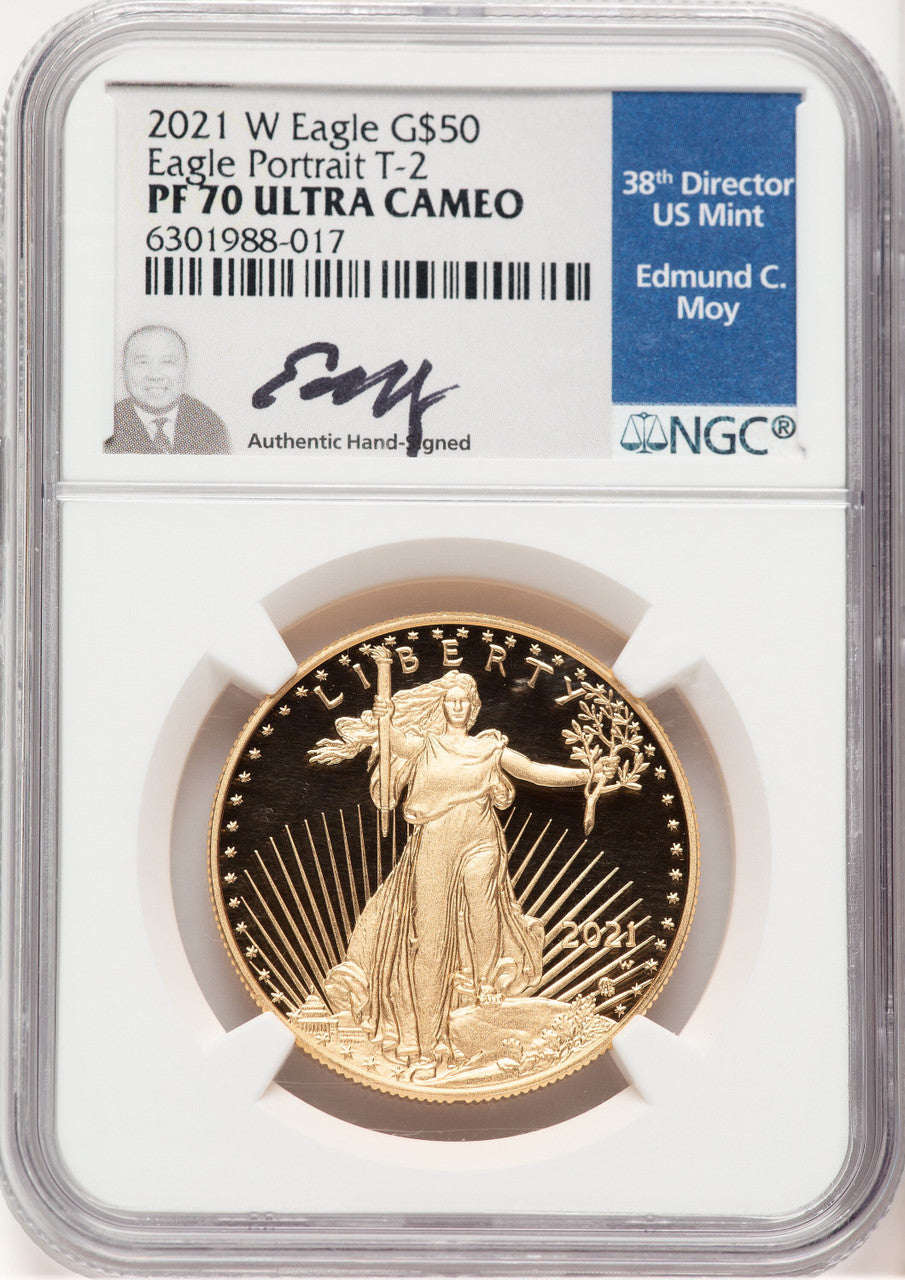 2021-W Type 2 Proof Gold Eagle 1 oz NGC PF70 Ed Moy