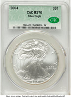 2004 Silver Eagle Non Designation CACG MS70