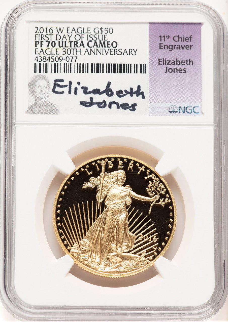 2016-W Proof Gold Eagle 1 oz FDI Elizabeth Jones NGC PF70