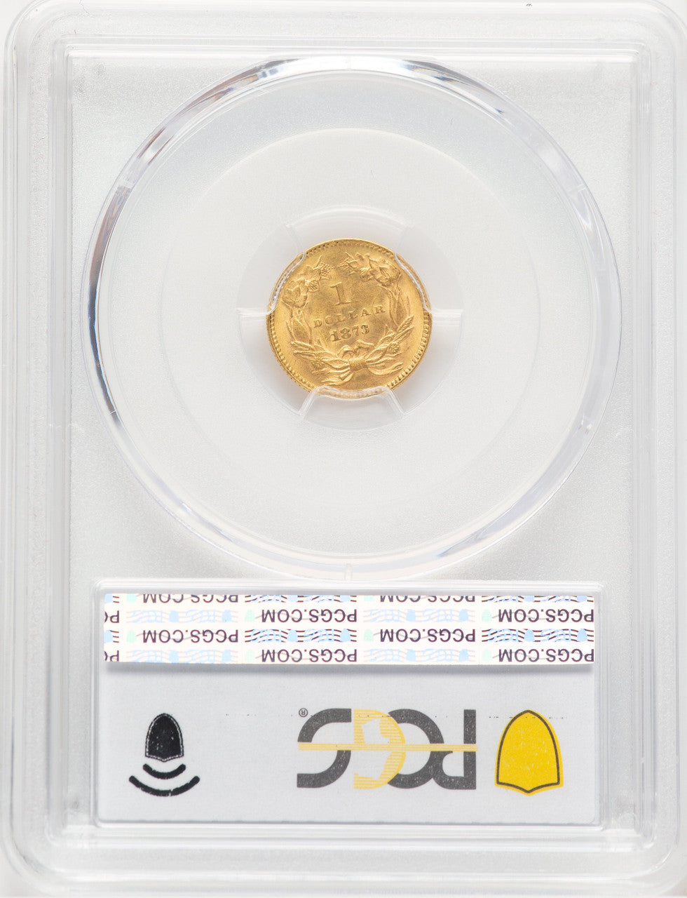 1873 G$1 OPEN 3 Gold Dollar PCGS MS63