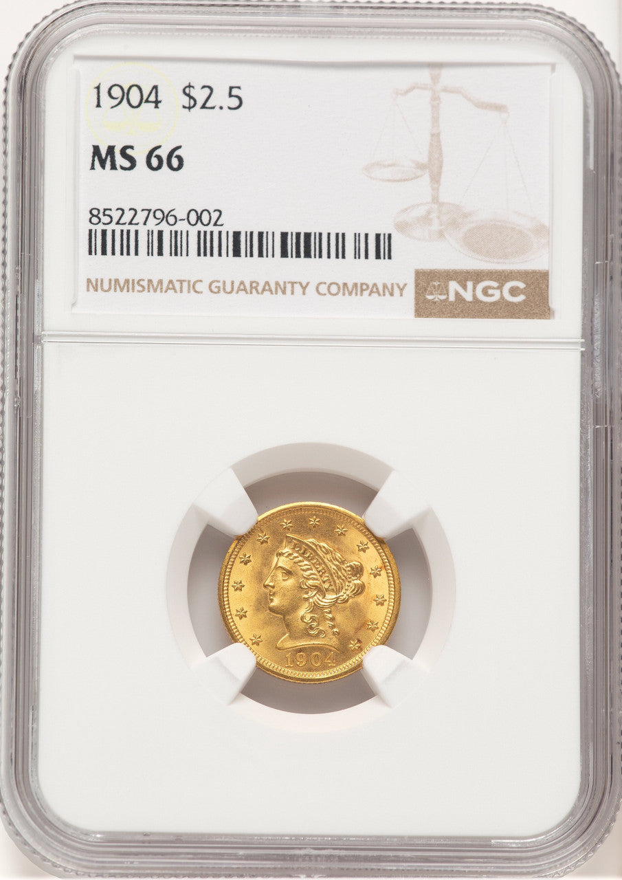 1904 $2.50 Liberty Quarter Eagle NGC MS66 (778531003)