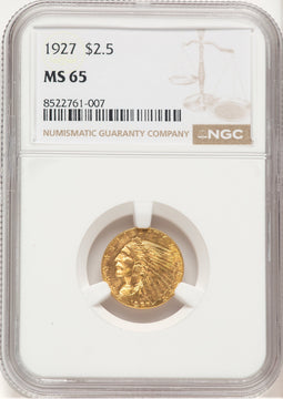 1927 $2.50 Indian Quarter Eagle NGC MS65 (778531013)