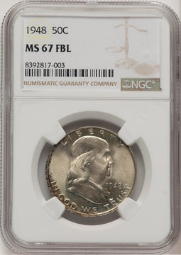 1948 50C FL Franklin Half Dollar NGC MS67 (778537001)