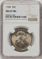1948 50C FL Franklin Half Dollar NGC MS67 (778537001)