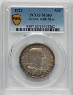 1922 50C Grant With Star Commemorative Silver PCGS MS63