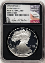 1995-W Proof Silver Eagle 1 oz Anna Cabral NGC PF70