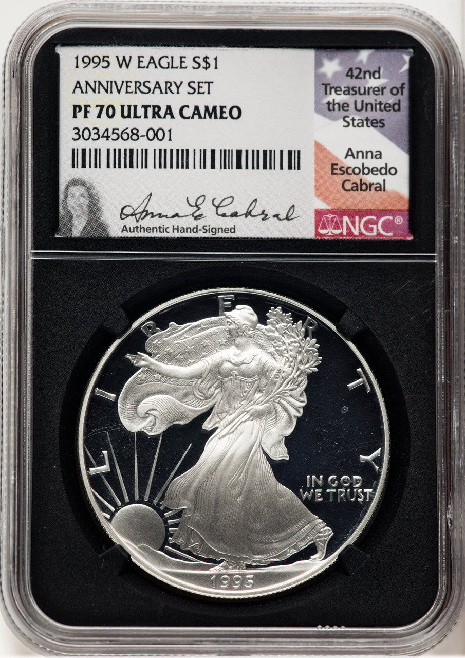 1995-W Proof Silver Eagle 1 oz Anna Cabral NGC PF70