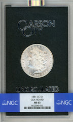 1881-CC GSA Hoard Morgan Dollar NGC MS63 (778573034)