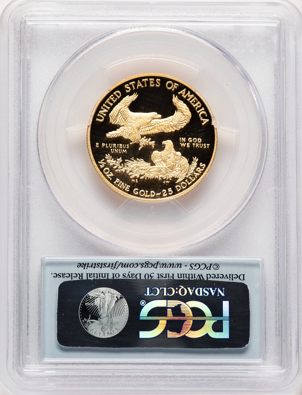 2015-W Proof Gold Eagle 1/2 oz FS Flag PCGS PR70