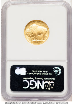2008-W Burnished Gold Buffalo 1/4 oz ER Blue NGC MS70 (778607005)