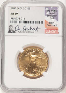 1986 Gold Eagle 1/2 oz Don Everhart NGC MS69