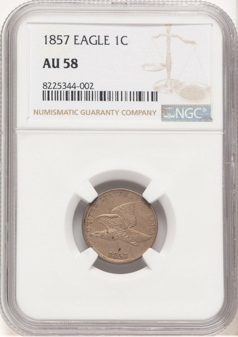 1857 1C Flying Eagle Cent NGC AU58 (778616003)