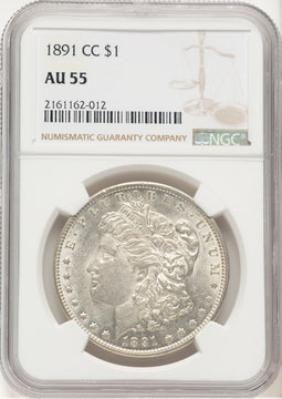 1891-CC Morgan Dollar NGC AU55 (778616031)