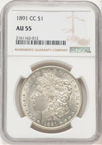 1891-CC Morgan Dollar NGC AU55 (778616031)