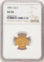 1856 $2.50 Liberty Quarter Eagle NGC AU58 (778616050)