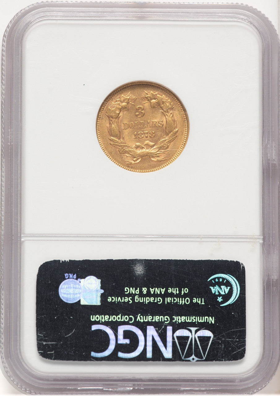 1878 $3 Three Dollar Gold Pieces NGC AU58