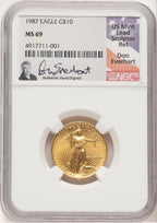 1987 Gold Eagle 1/4 oz Don Everhart NGC MS69