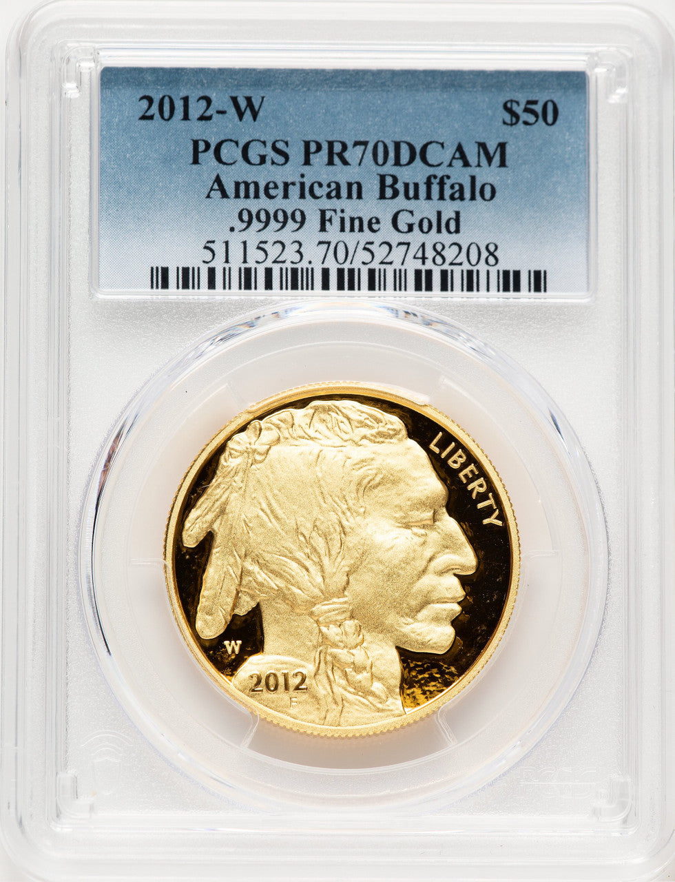 2012-W Proof Gold Buffalo 1 oz Blue Gradient PCGS MS70
