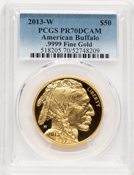 2013-W Proof Gold Buffalo 1 oz Blue Gradient PCGS PR70