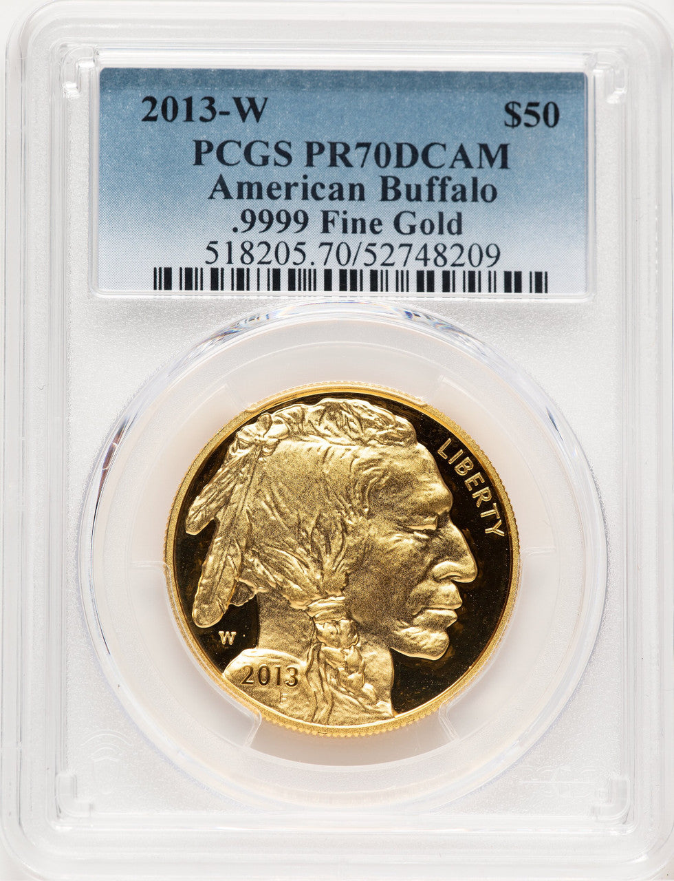 2013-W Proof Gold Buffalo 1 oz Blue Gradient PCGS PR70