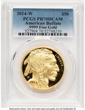 2014-W Proof Gold Buffalo 1 oz Blue Gradient PCGS PR70