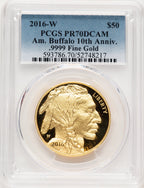 2016-W Proof Gold Buffalo 1 oz Blue Gradient PCGS MS70