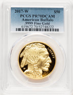 2017-W Proof Gold Buffalo 1 oz Blue Gradient PCGS PR70