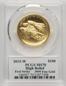 2015-W G$100 American Liberty High Relief FS PCGS MS70 Ed Moy