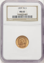 1853 $2.50 Liberty Quarter Eagle NGC MS62 (778750008)