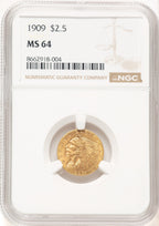 1909 $2.50 Indian Quarter Eagle NGC MS64 (778750021)