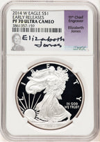 2014-W Proof Silver Eagle 1 oz ER Elizabeth Jones NGC PF70