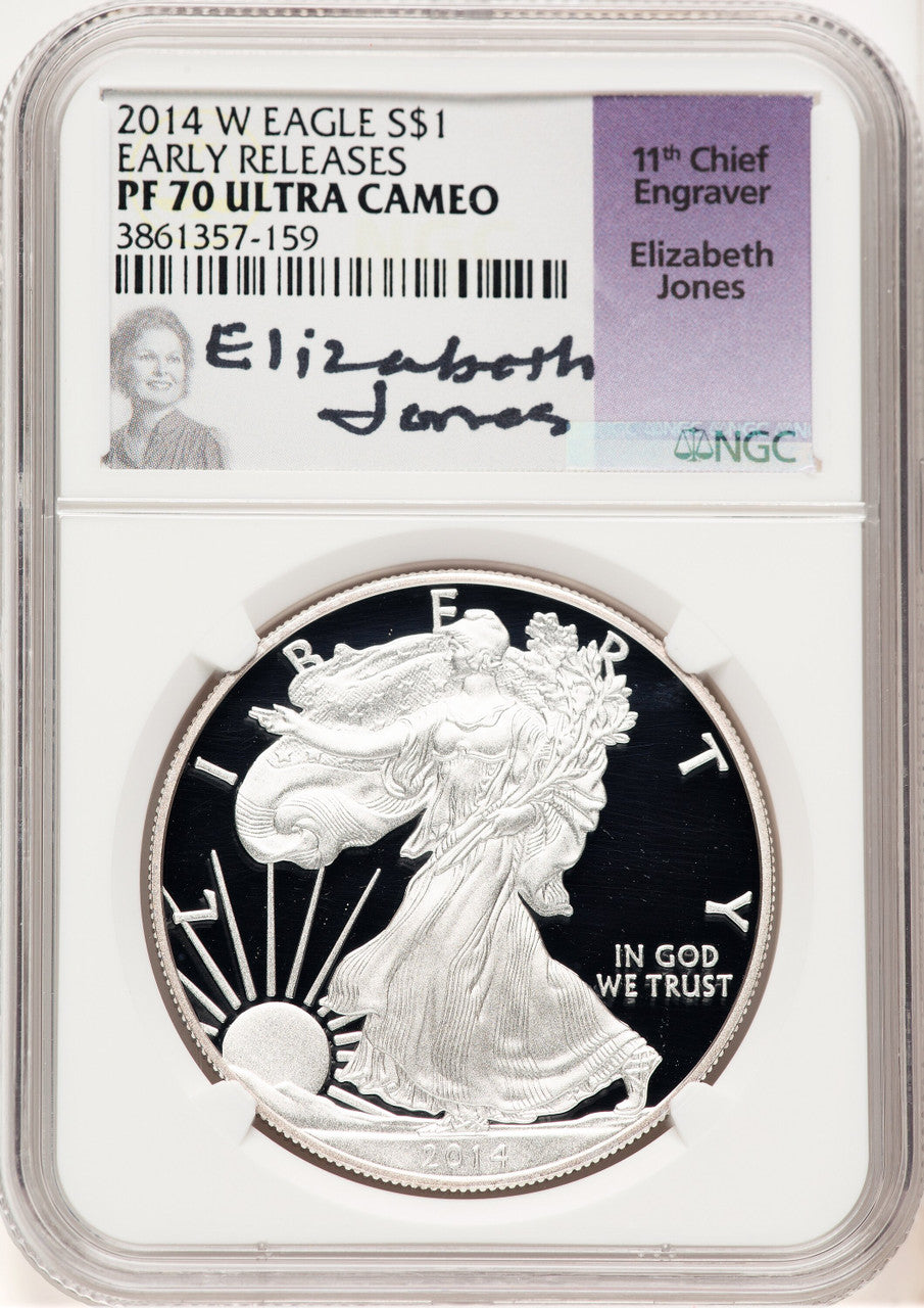 2014-W Proof Silver Eagle 1 oz ER Elizabeth Jones NGC PF70
