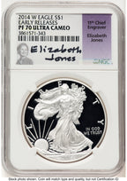 2014-W Proof Silver Eagle 1 oz ER Elizabeth Jones NGC PF70 (778752141)