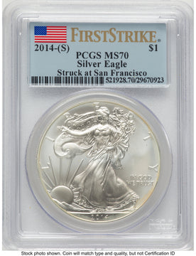 2014-(S) Silver Eagle FS Flag PCGS MS70