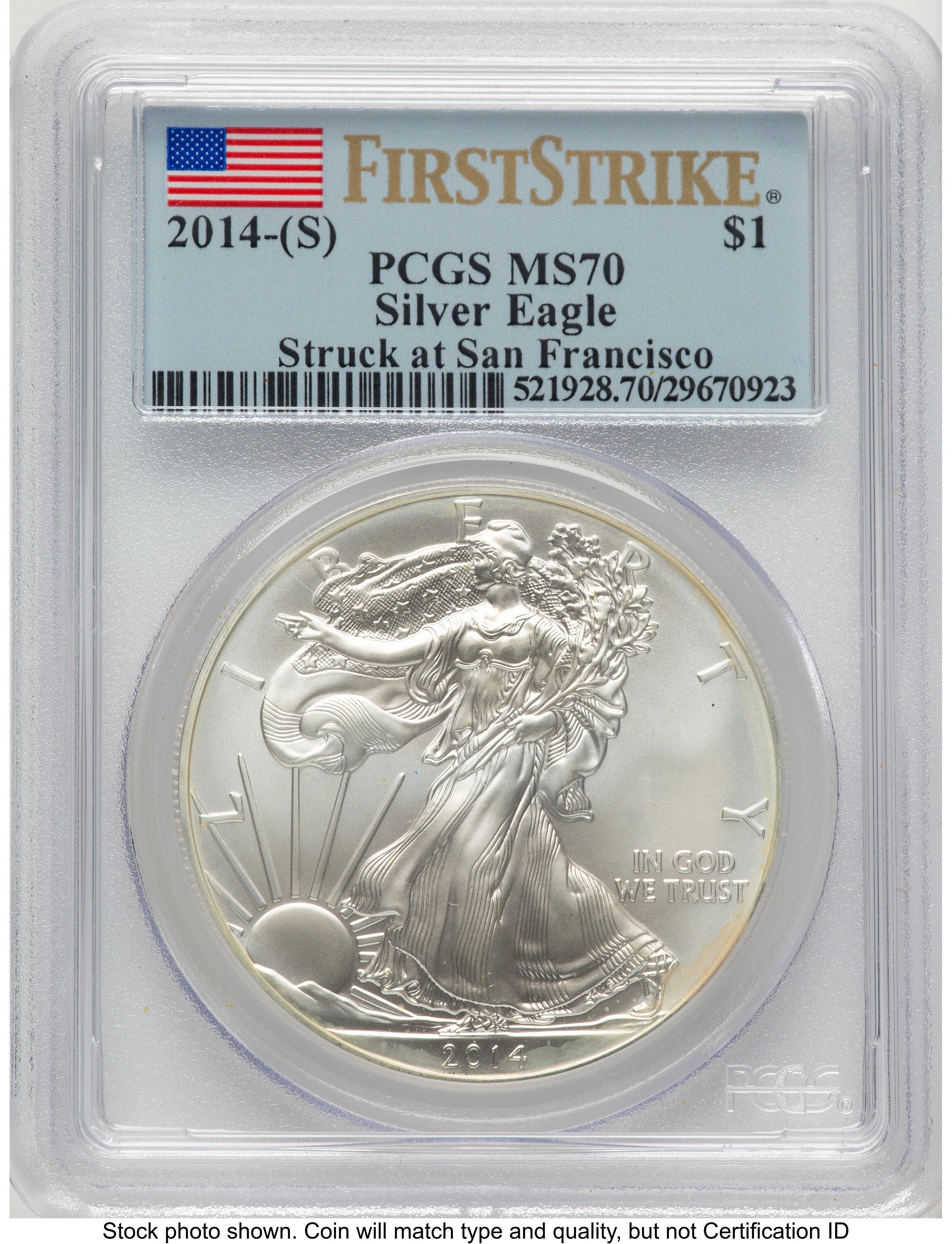 2014-(S) Silver Eagle FS Flag PCGS MS70