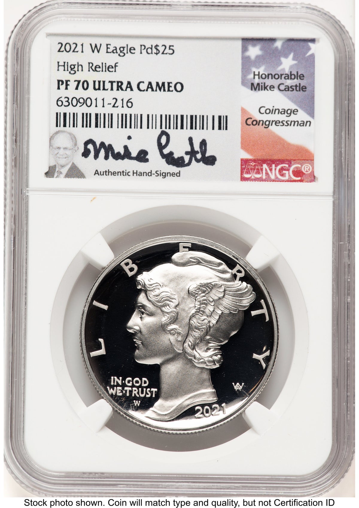 2021-W Palladium Eagle 1 oz Mike Castle NGC PF70