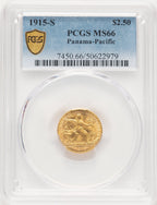 1915-S $2.50 Panama-Pacific Quarter Eagle Blue Gradient Commemorative Gold PCGS MS66 (778768002)