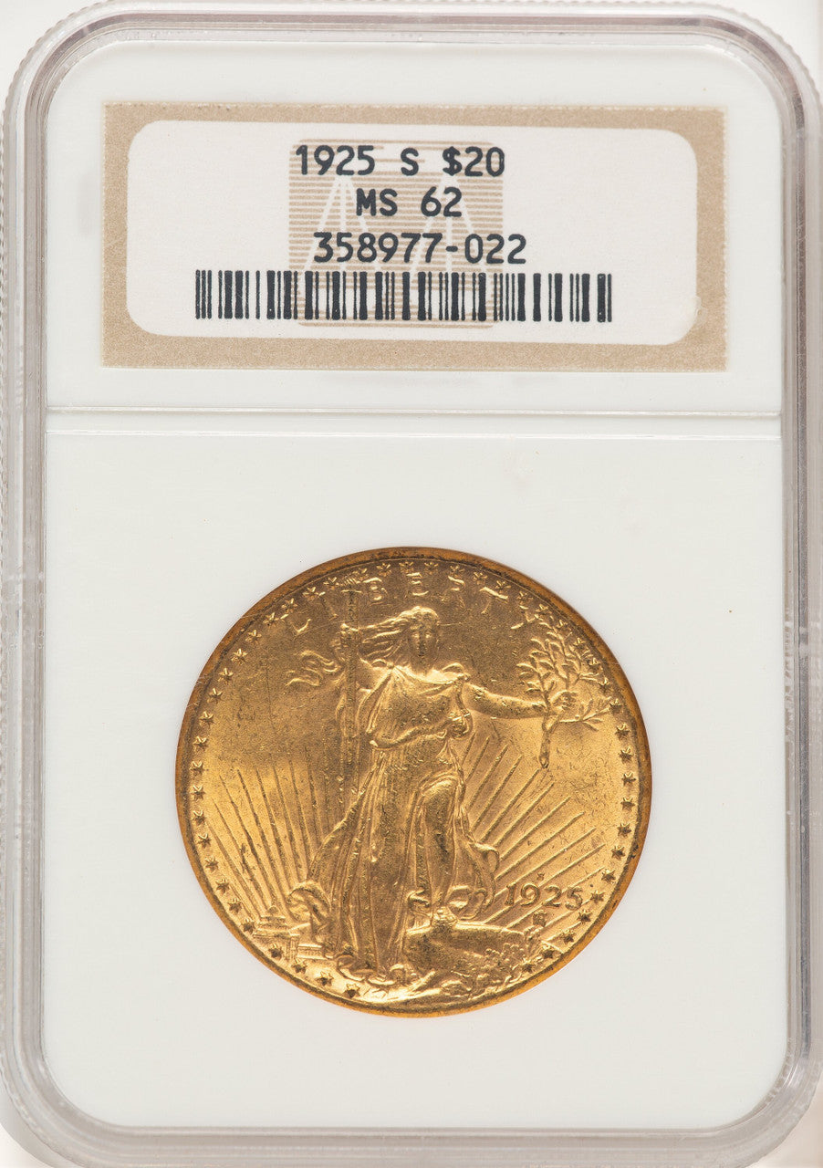 1925-S $20 Saint-Gaudens Double Eagle NGC MS62