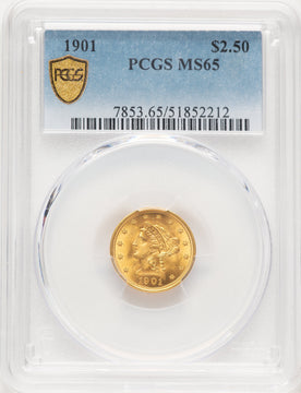 1901 $2.50 Liberty Quarter Eagle PCGS MS65