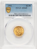 1901 $2.50 Liberty Quarter Eagle PCGS MS65