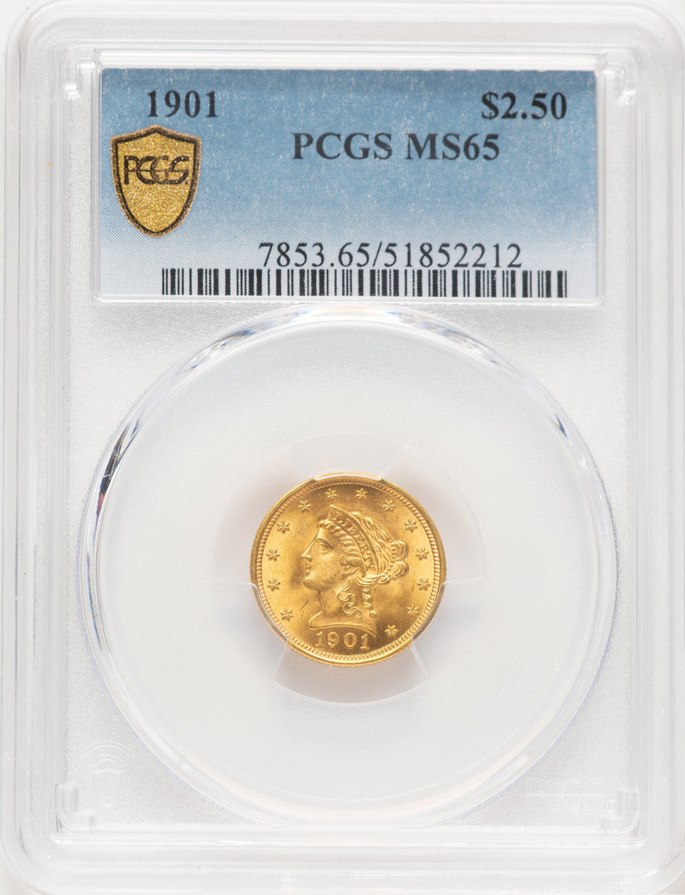 1901 $2.50 Liberty Quarter Eagle PCGS MS65