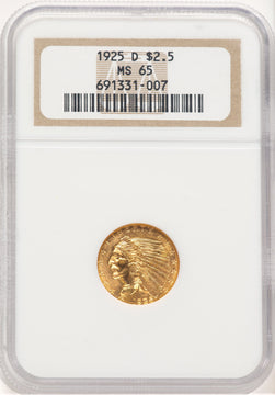 1925-D $2.50 Indian Quarter Eagle NGC MS65 (778842095)