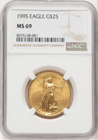 1995 Gold Eagle 1/2 oz Brown Label NGC MS69