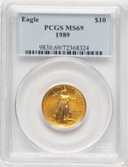 1989 Gold Eagle 1/4 oz Blue Label PCGS MS69