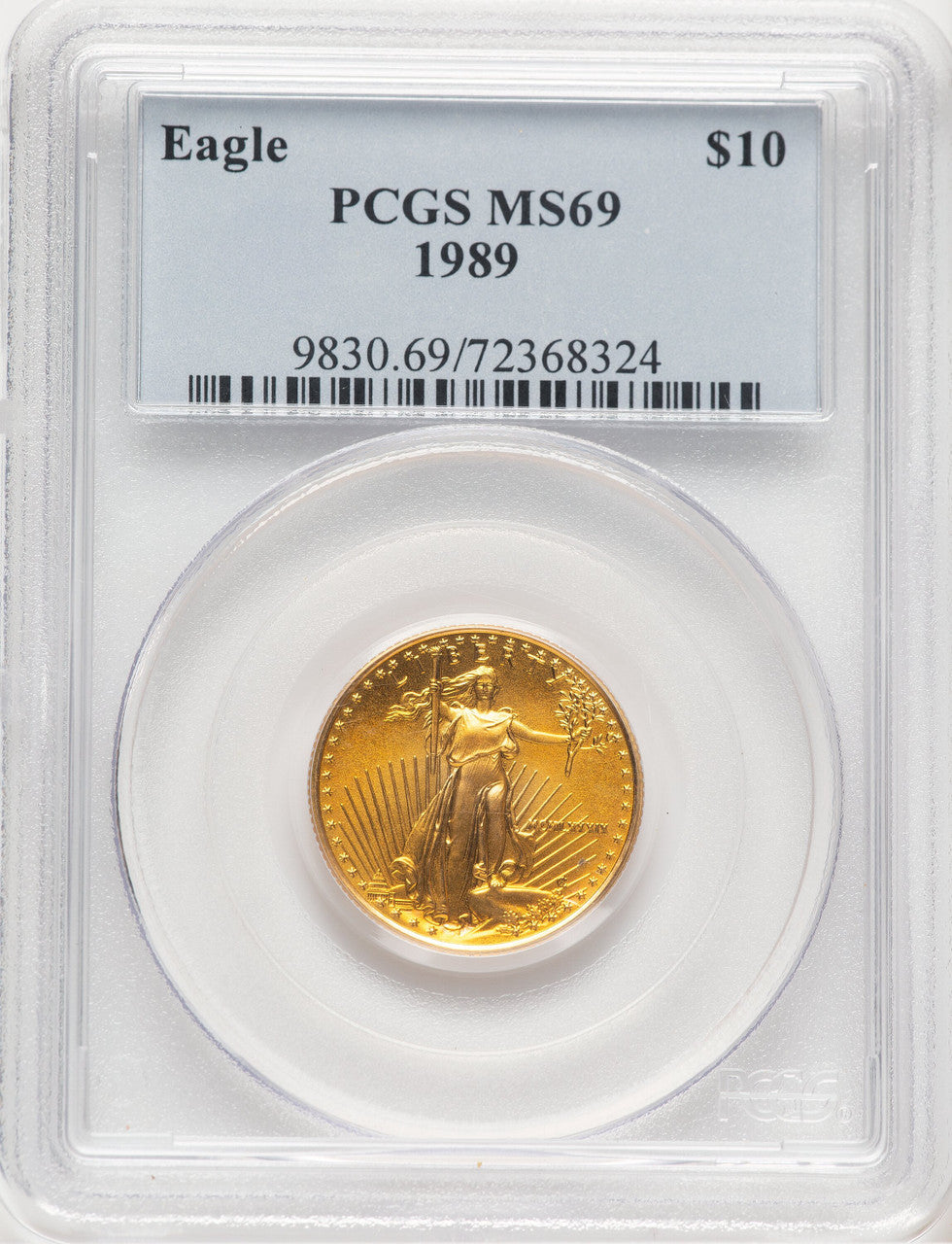 1989 Gold Eagle 1/4 oz Blue Label PCGS MS69