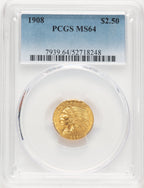 1908 $2.50 Indian Quarter Eagle PCGS MS64 (778883002)