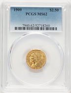 1909 $2.50 Indian Quarter Eagle PCGS MS62 (778883003)