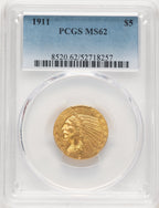 1911 $5 Indian Half Eagle PCGS MS62 (778883004)